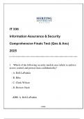 IT 336 Information Assurance & Security Comprehensive Finals Test &lpar;Qns & Ans&rpar; 2025