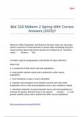 Biol 318 Midterm 2 Spring With Correct Answers &lpar;2025&rpar;&excl;&excl;