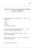 BIOL 318- Exam 4 &lpar;Digestive&rpar; Verified Answers &lpar;2025&rpar;&excl;&excl;