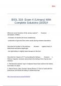 BIOL 318- Exam 4 &lpar;Urinary&rpar; With Complete Solutions &lpar;2025&rpar;&excl;&excl;