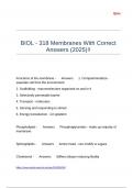 BIOL - 318 Membranes With Correct Answers &lpar;2025&rpar;&excl;&excl;
