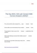 The Eye BIOL 318 Lab Connect With Correct Answers &lpar;2025&rpar;&excl;&excl;
