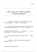 BIOL 318 LEC 4 With Complete Solutions &lpar;2025&rpar;&excl;&excl;