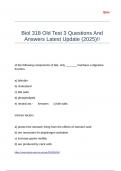 Biol 318 Old Test 3 Questions And Answers Latest Update &lpar;2025&rpar;&excl;&excl;