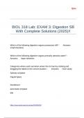 BIOL 318 Lab EXAM 3 Digestion SB With Complete Solutions &lpar;2025&rpar;&excl;&excl;