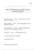 BIOL 318 Respiratory With Correct Answers &lpar;2025&rpar;&excl;&excl;