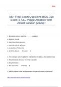 A&P Final Exam Questions BIOL 318 Exam 4&comma; ULL Pegge Alciatore With Actual Solution &lpar;2025&rpar;&excl;&excl;