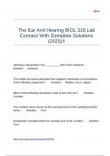 The Ear And Hearing BIOL 318 Lab Connect With Complete Solutions &lpar;2025&rpar;&excl;&excl;