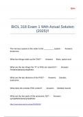 BIOL 318 Exam 1 With Actual Solution &lpar;2025&rpar;&excl;&excl;