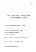 BIOL 318 - Exam 1 Study Guide Verified Answers &lpar;2025&rpar;&excl;&excl;