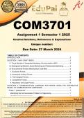 COM3701 Assignment 1 &lpar;COMPLETE ANSWERS&rpar; Semester 1 2025 - DUE 27 March 2025