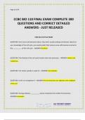 CCBC BIO 110 FINAL EXAM COMPLETE 300 QUESTIONS AND CORRECT DETAILED ANSWERS - JUST RELEASED