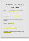 CCBC BIO 110 FINAL EXAM -  ALL 300 QUESTIONS AND DETAILED SOLUTIONS LATEST UPDATE THIS YEAR