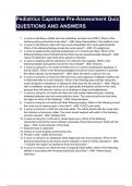 Pediatrics Capstone Pre-Assessment Quiz QUESTIONS AND ANSWERS