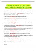 COLORADO QS&sol;CO PESTICIDE TEST QUESTIONS & ANSWERS&lpar;SCORED A&plus;&rpar;