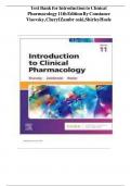 Test Bank for Introduction to Clinical Pharmacology 11th Edition by Visovsky, Zambroski and Hosler   All Chapters Complete