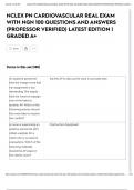 NCLEX PN CARDIOVASCULAR REAL EXAM WITH NGN 100 QUESTIONS AND ANSWERS &lpar;PROFESSOR VERIFIED&rpar; LATEST EDITION &vert; GRADED A&plus;