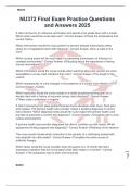 NU372 Final Exam Practice Questions and Answers 2025