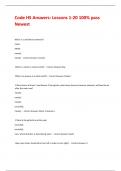 Code HS Answers&colon; Lessons 1-20 100&percnt; pass Newest
