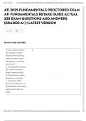 ATI 2025  FUNDAMENTALS PROCTORED EXAM ATI FUNDAMENTALS RETAKE GUIDE ACTUAL 230 EXAM QUESTIONS AND ANSWERS &lpar;GRADED A&plus;&rpar; &vert; LATEST VERSION
