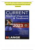 TEST BANK For Current Medical Diagnosis And Treatment 2023&comma; 62nd Edition By Papadakis & Mcphee&comma; All 42 Chapters Covered&comma; Verified Latest Edition