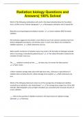 Radiation Biology Bundled Exams with Verified Solutions | Latest Update