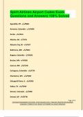 Spirit Airlines Airport Codes Exam  Questions and Answers 100&percnt; Solved