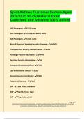 Spirit Airlines Customer Service Agent  2024&sol;2025 Study Material Exam  Questions and Answers 100&percnt; Solved