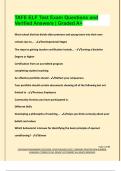 TAFE ELF Test Exam Questions and  Verified Answers &vert; Graded A