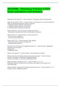 2012PHM - Pharmacy Practice II EOT Exam Questions and Answers