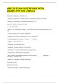 ATI OB EXAM QUESTIONS WITH COMPLETE SOLUTIONS
