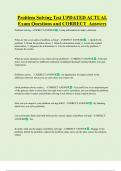 Problem Solving Test UPDATED ACTUAL Exam Questions and CORRECT Answers