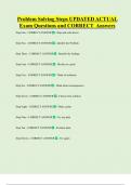 Problem Solving Steps UPDATED ACTUAL  Exam Questions and CORRECT Answers