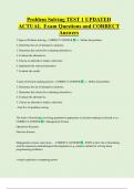 Problem Solving    Bundled Exam Questions and CORRECT Answers