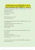 NR 602 Final exam UPDATED ACTUAL  Exam Questions and CORRECT Answers