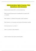 Administration Sgt's Course- Test  Questions and Answers 