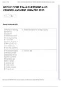 NCCHC CCHP EXAM QUESTIONS AND VERIFIED ANSWERS UPDATED 2025