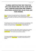 FLORIDA CERTIFICATION TEST PRACTICE  &lpar;CPI&rpar; 2025&vert; BRAND NEW ACTUAL EXAM WITH 100&percnt; VERIFIED QUESTIONS AND CORRECT  SOLUTIONS&vert; GUARANTEED VALUE PACK&vert; ACE  YOUR GRADES&period;