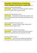 Fisdap Airway Exam Package Deal With Compete Solutions Latest 2025
