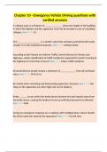 Chapter 10 - Emergency Vehicle Driving questions with verified answers