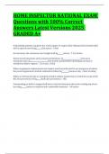 HOME INSPECTOR NATIONAL EXAM Questions with 100- Correct Answers Latest Versions 2025 GRADED