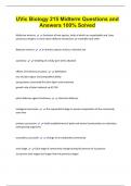 UVic Biology 215 Midterm Questions and  Answers 100&percnt; Solved