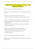 SDSU Biology 215 Chapter 1 Exam 1 with  Verified Solutions 