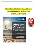 Solution Manual for Modern Control Systems, 14th Global Edition By Richard C. Dorf Chapters 1 - 13, Complete