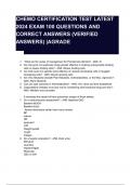 CHEMO CERTIFICATION TEST LATEST 2024 EXAM 100 QUESTIONS AND CORRECT ANSWERS &lpar;VERIFIED ANSWERS&rpar; &vert;AGRADE