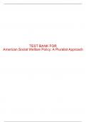 Test Bank For American Social Welfare Policy&colon; A Pluralist Approach 9th Edition All Chapters