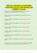 NBCT ELA Strategies to teach Reading UPDATED ACTUAL Exam Questions and  CORRECT Answers