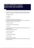 Chemo certification renewal QUESTIONS AND ANSWERS