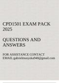 CPD1501 Exam pack 2025&lpar;Questions and answers&rpar;