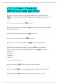 CSD 115 FINAL EXAM- ISU  QUESTIONS AND ANSWERS 